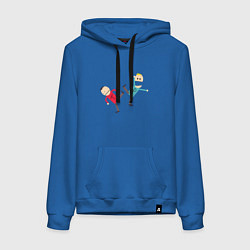 Толстовка-худи хлопковая женская South Park Терренс и Филлип, цвет: синий