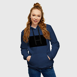 Толстовка-худи хлопковая женская Изоляция, цвет: тёмно-синий — фото 2
