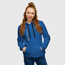Толстовка-худи хлопковая женская MERCEDES-BENZ AMG, цвет: синий — фото 2