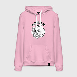 Толстовка-худи хлопковая женская Wu-Tang Cat, цвет: светло-розовый