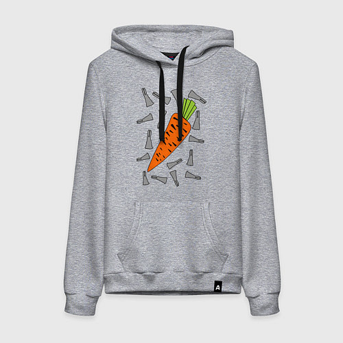 Женская толстовка-худи Морковка кролика / Меланж – фото 1