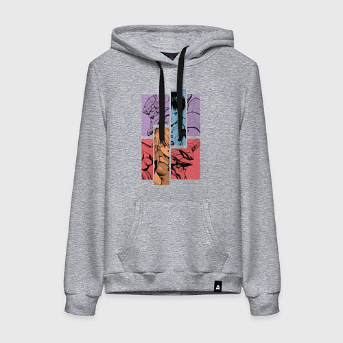 Женская толстовка-худи Аска и Синдзи, Евангелион / Меланж – фото 1