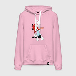 Толстовка-худи хлопковая женская Вакко Уорнер Animaniacs, цвет: светло-розовый