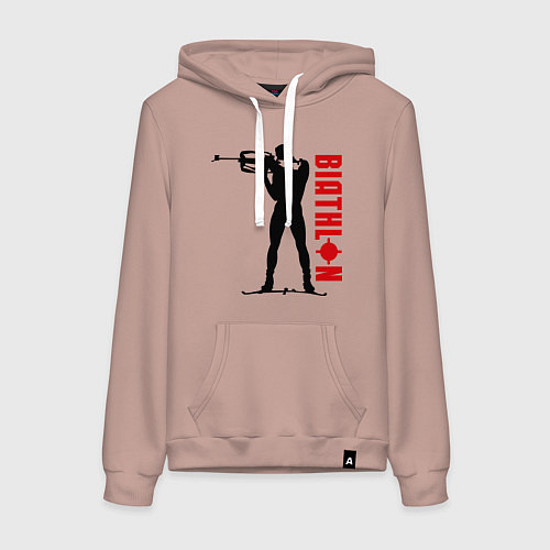 Женская толстовка-худи Биатлон / Пыльно-розовый – фото 1