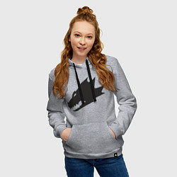 Толстовка-худи хлопковая женская Саламандры (Salamanders), цвет: меланж — фото 2