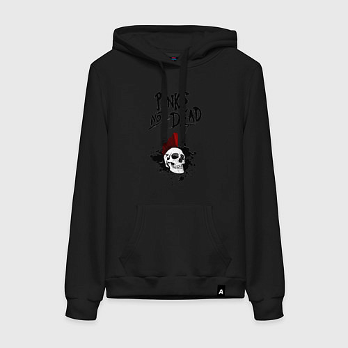 Женская толстовка-худи Punks not dead / Черный – фото 1