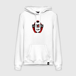 Толстовка-худи хлопковая женская БУМАЖНЫЙ ДОМ, цвет: белый