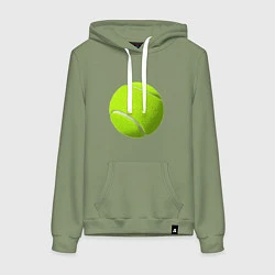 Толстовка-худи хлопковая женская Теннис, цвет: авокадо