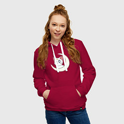 Толстовка-худи хлопковая женская Artemis, цвет: маджента — фото 2