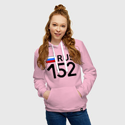 Толстовка-худи хлопковая женская RUS 152, цвет: светло-розовый — фото 2