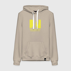 Толстовка-худи хлопковая женская VANSAMA OFFICIAL Yellow, цвет: миндальный