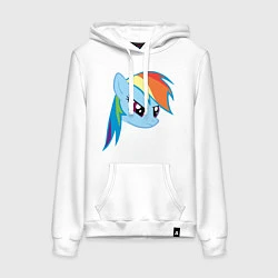 Толстовка-худи хлопковая женская Rainbow Dash, цвет: белый