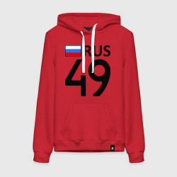 Толстовка-худи хлопковая женская RUS 49, цвет: красный