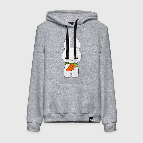 Женская толстовка-худи Зайчик с морковкой / Меланж – фото 1