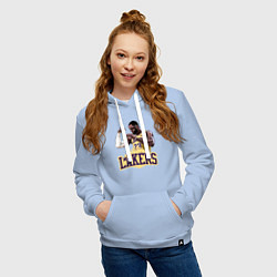 Толстовка-худи хлопковая женская LeBron - Lakers, цвет: мягкое небо — фото 2