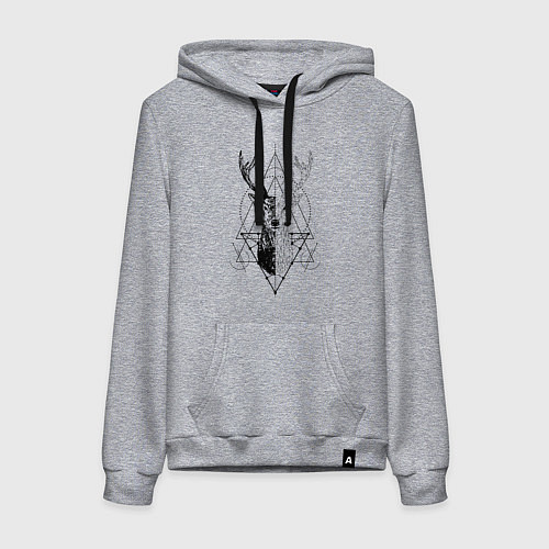 Женская толстовка-худи Polygonal deer / Меланж – фото 1