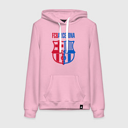 Толстовка-худи хлопковая женская Barcelona FC, цвет: светло-розовый