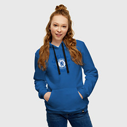 Толстовка-худи хлопковая женская Chelsea FC, цвет: синий — фото 2