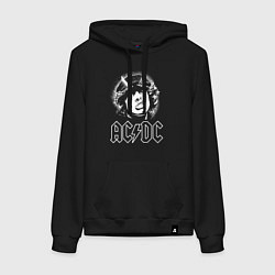Толстовка-худи хлопковая женская ACDC Angus, цвет: черный