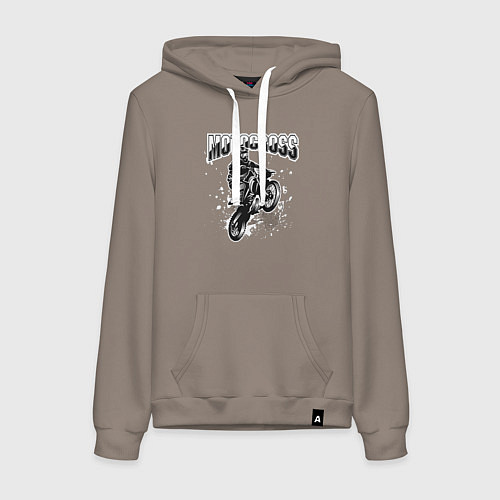 Женская толстовка-худи Мотокросс / Утренний латте – фото 1
