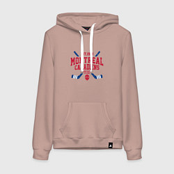 Толстовка-худи хлопковая женская Монреаль Канадиенс, цвет: пыльно-розовый