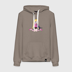 Толстовка-худи хлопковая женская Усаги и Луна, цвет: утренний латте