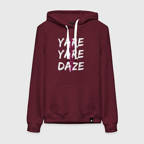 Женская толстовка-худи YARE YARE DAZE / Меланж-бордовый – фото 1