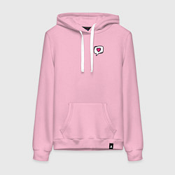 Толстовка-худи хлопковая женская Сердце, цвет: светло-розовый