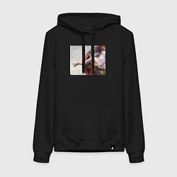 Толстовка-худи хлопковая женская Искусство, цвет: черный