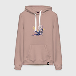 Толстовка-худи хлопковая женская Альбедо, цвет: пыльно-розовый