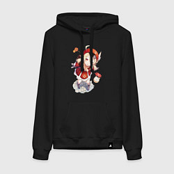 Толстовка-худи хлопковая женская Милая Кли, цвет: черный