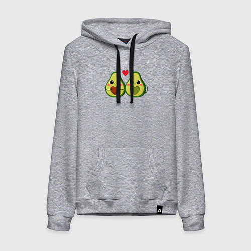 Женская толстовка-худи Авокадо / Меланж – фото 1