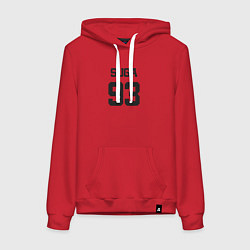 Толстовка-худи хлопковая женская BTS - Suga 93, цвет: красный