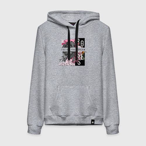 Женская толстовка-худи Roses / Меланж – фото 1