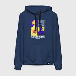 Толстовка-худи хлопковая женская Daft Punk, цвет: тёмно-синий