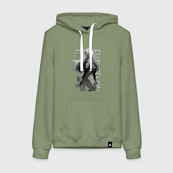 Толстовка-худи хлопковая женская Евангелион, цвет: авокадо