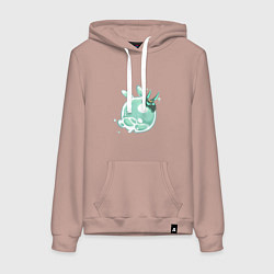 Толстовка-худи хлопковая женская Сяо, цвет: пыльно-розовый