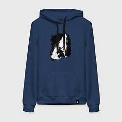 Толстовка-худи хлопковая женская DARK SOULS ТЁМНЫЕ ДУШИ, цвет: тёмно-синий