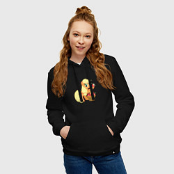 Толстовка-худи хлопковая женская Applejack, цвет: черный — фото 2