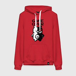 Толстовка-худи хлопковая женская MONOKUMA GAME OVER, цвет: красный