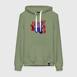 Толстовка-худи хлопковая женская June 1983, цвет: авокадо