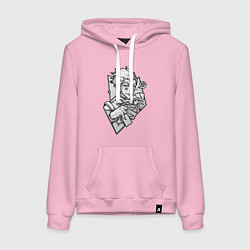 Толстовка-худи хлопковая женская Хисока hunter x хантер 2011, цвет: светло-розовый