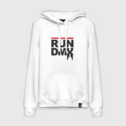 Толстовка-худи хлопковая женская RUN DMX, цвет: белый