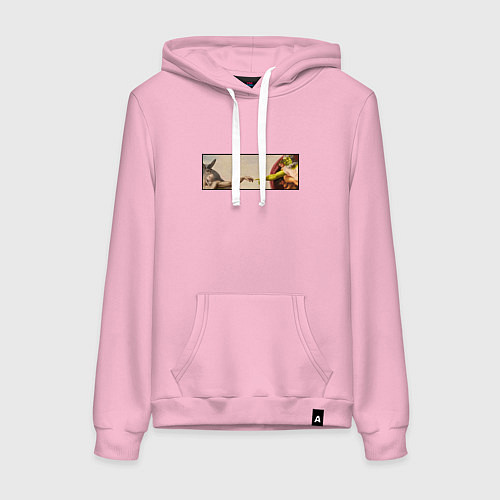 Женская толстовка-худи Шрек: Сотворение ослика / Светло-розовый – фото 1