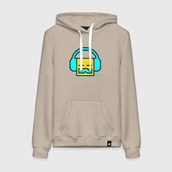 Толстовка-худи хлопковая женская Geometry Dash: Music, цвет: миндальный