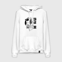 Толстовка-худи хлопковая женская Asakura Shaman, цвет: белый