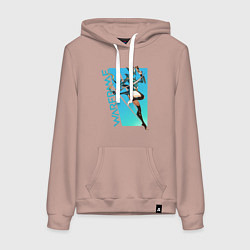 Толстовка-худи хлопковая женская Warframe, цвет: пыльно-розовый