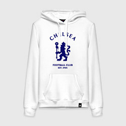 Толстовка-худи хлопковая женская Chelsea Est. 1905, цвет: белый