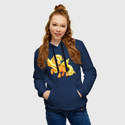 Толстовка-худи хлопковая женская Золотой единорожка, цвет: тёмно-синий — фото 2