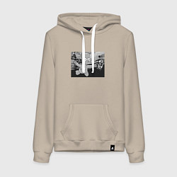 Толстовка-худи хлопковая женская Simpsons x Nirvana, цвет: миндальный